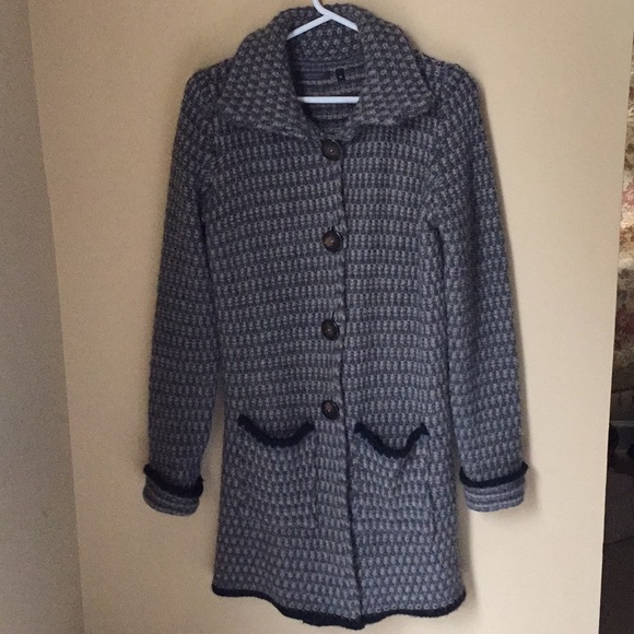 Long button Up Sweater Cardigan Coat - Picture 2 of 7